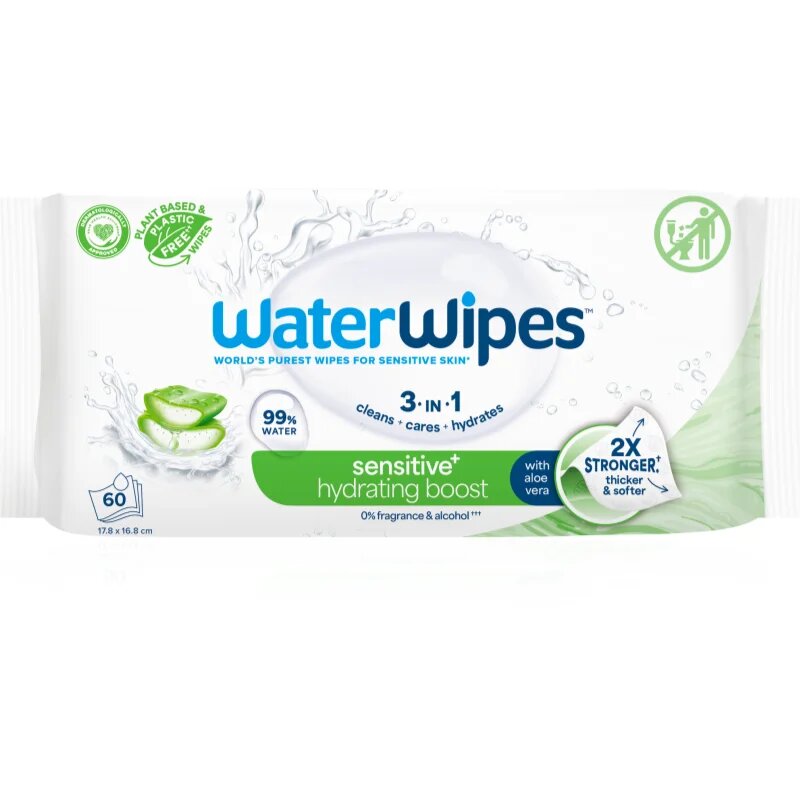 WaterWipes Hydrating Clean osvežilni vlažilni robčki 12x60 kos