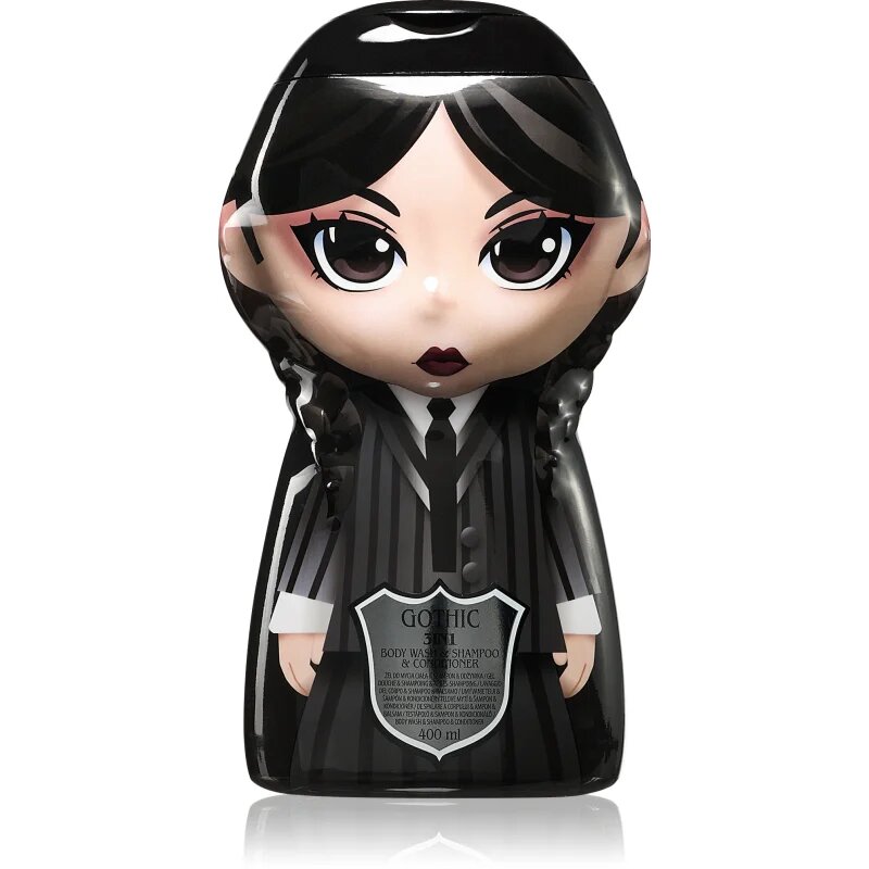 Wednesday Gothic Cursed šampon balzam in gel za prhanje 3v1 za otroke Blackberry 400 ml