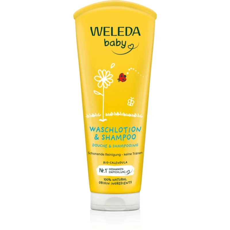 Weleda Baby and Child šampon in gel za prhanje za otroke ognjič 200 ml