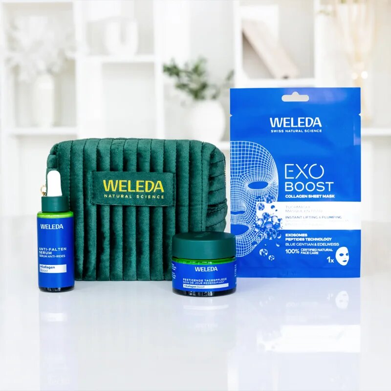 Weleda Blue Gentian Radiance Ritual darilni set za posvetlitev in zgladitev kože