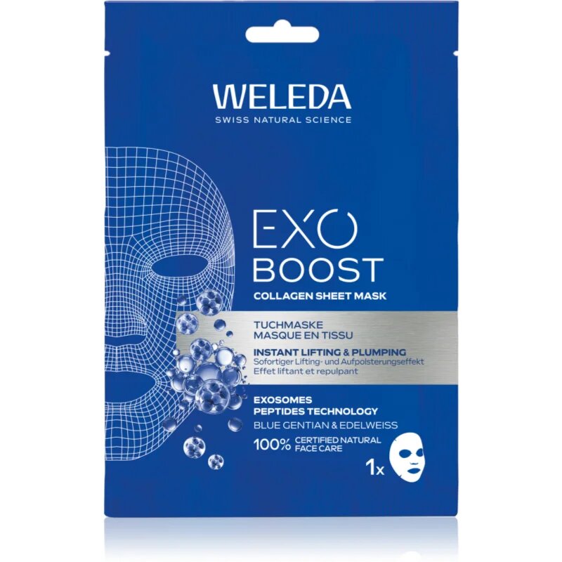 Weleda Exo Boost revitalizacijska maska iz platna s kolagenom 20 ml