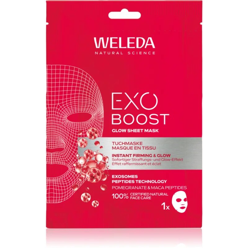 Weleda Exo Boost revitalizacijska maska iz platna za učvrstitev obraza 20 ml