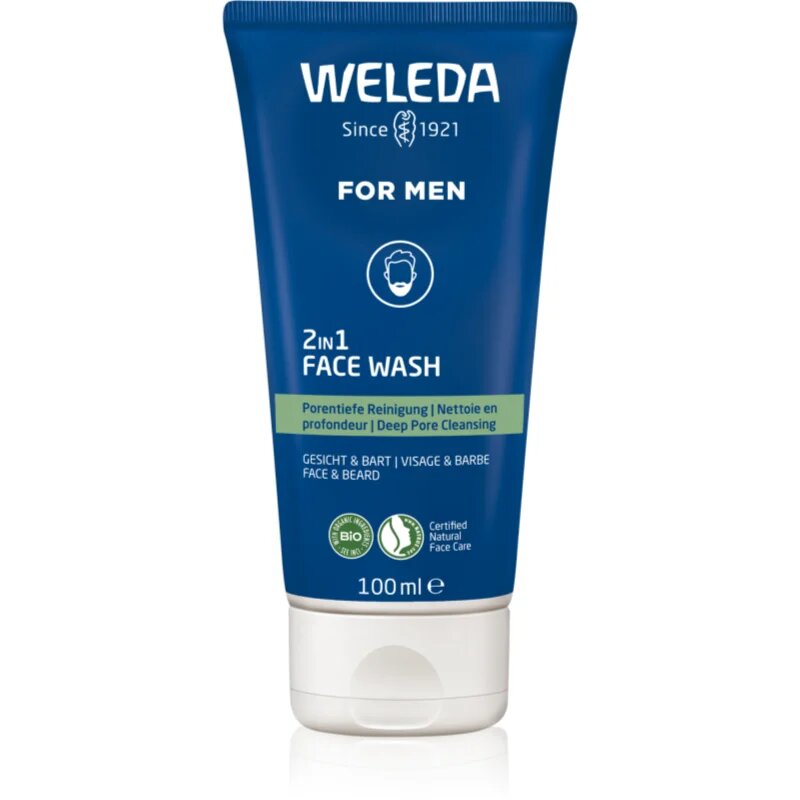 Weleda For Men 2v1 čistilni gel za obraz in brado 100 ml