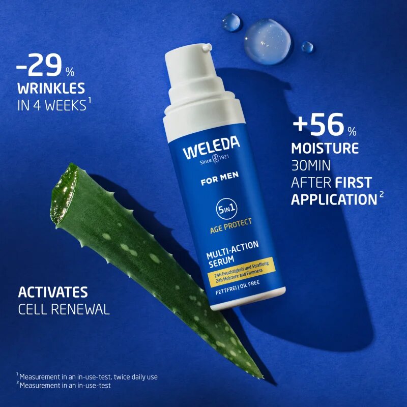 Weleda For Men 5v1 večnamenski serum za obraz za gube 30 ml