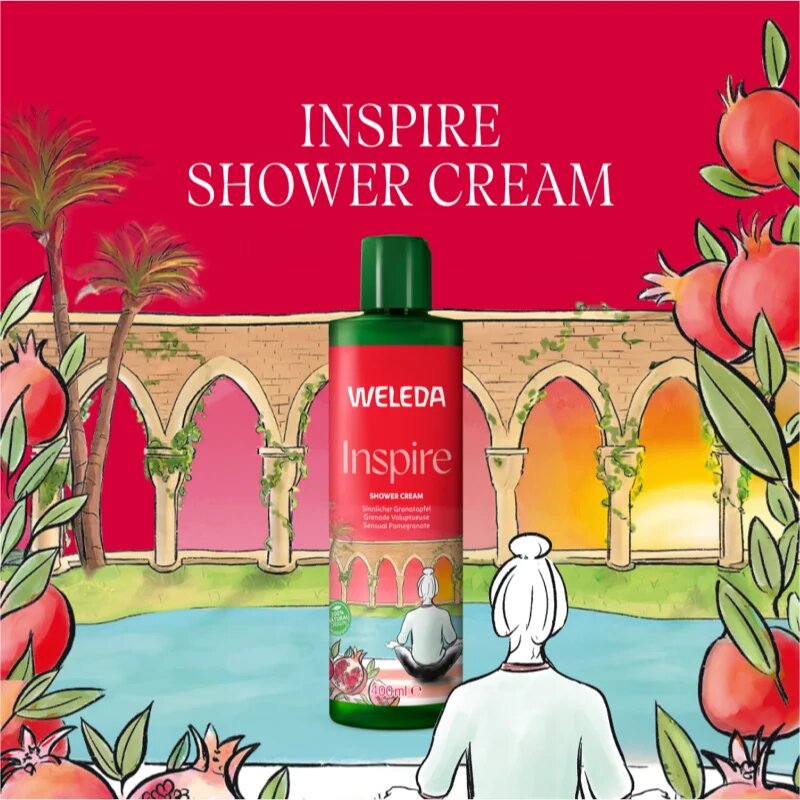 Weleda Inspire regeneracijska krema za prhanje Pomegranate Orange and Vanilla 400 ml