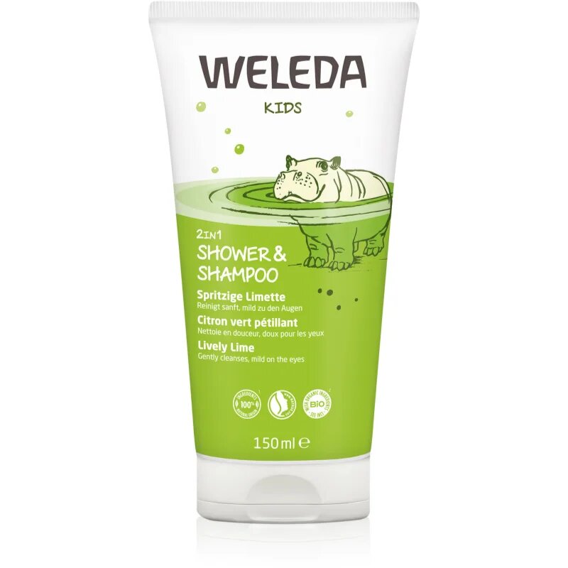 Weleda Kids Cheerful Lime krema za prhanje in šampon za otroke 2 v 1 150 ml