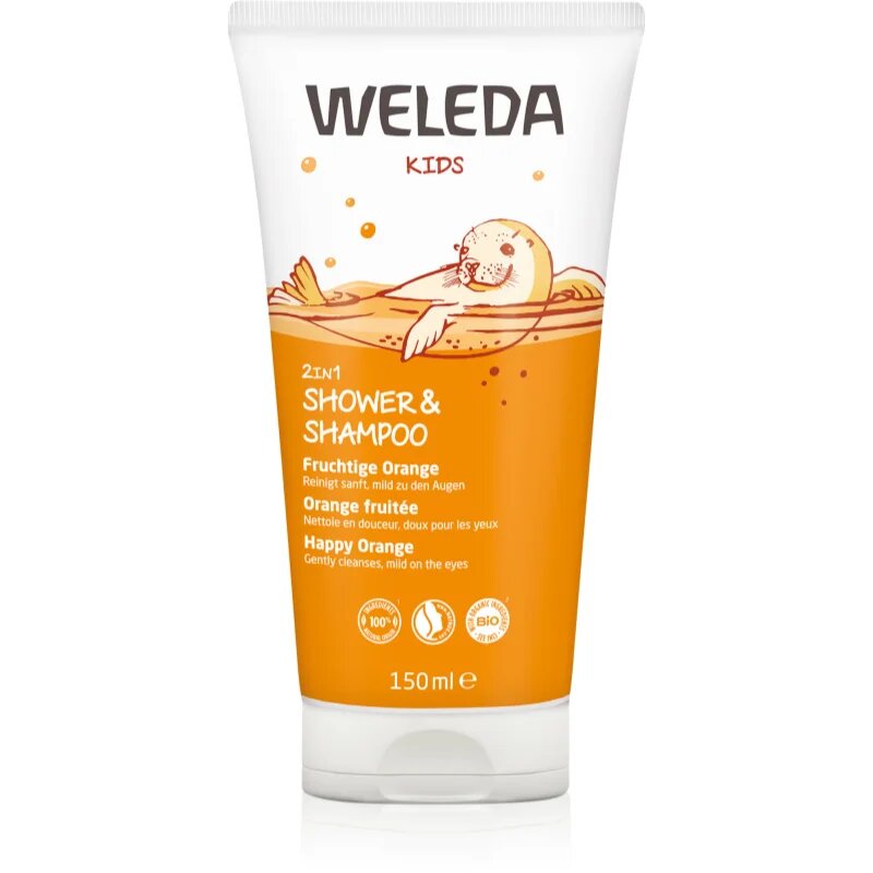 Weleda Kids Happy Orange krema za prhanje in šampon za otroke 2 v 1 150 ml