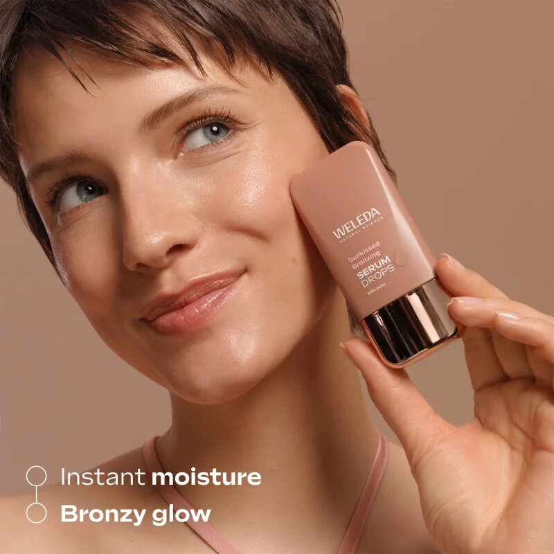 Weleda Serum Drops Sunkissed Bronzing vlažilni serum za obraz z učinkom postopne porjavitve 30 ml