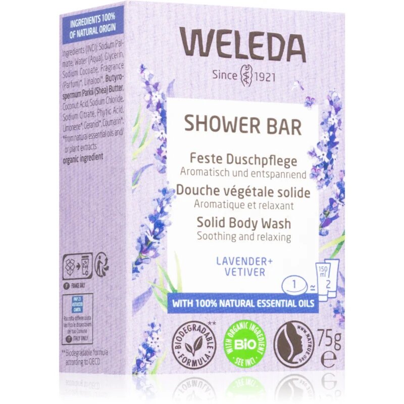 Weleda Shower Bar Lavender trdo milo s sivko 75 g