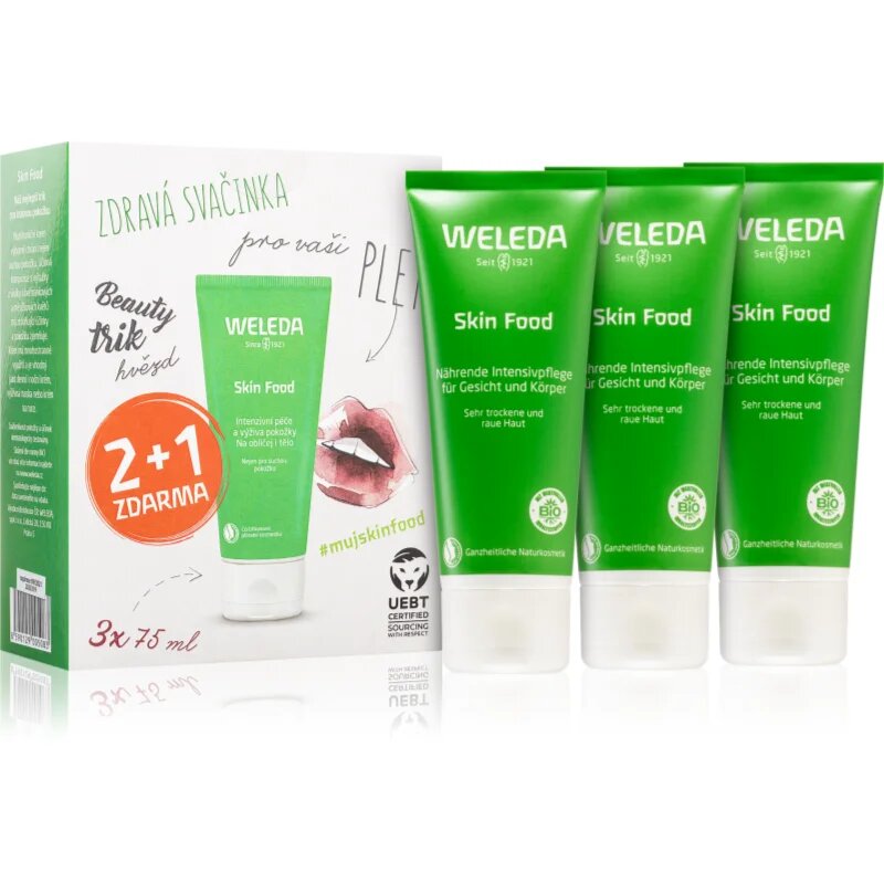 Weleda Skin Food univerzalna hranilna krema z zelišči za zelo suho kožo 3x75 ml
