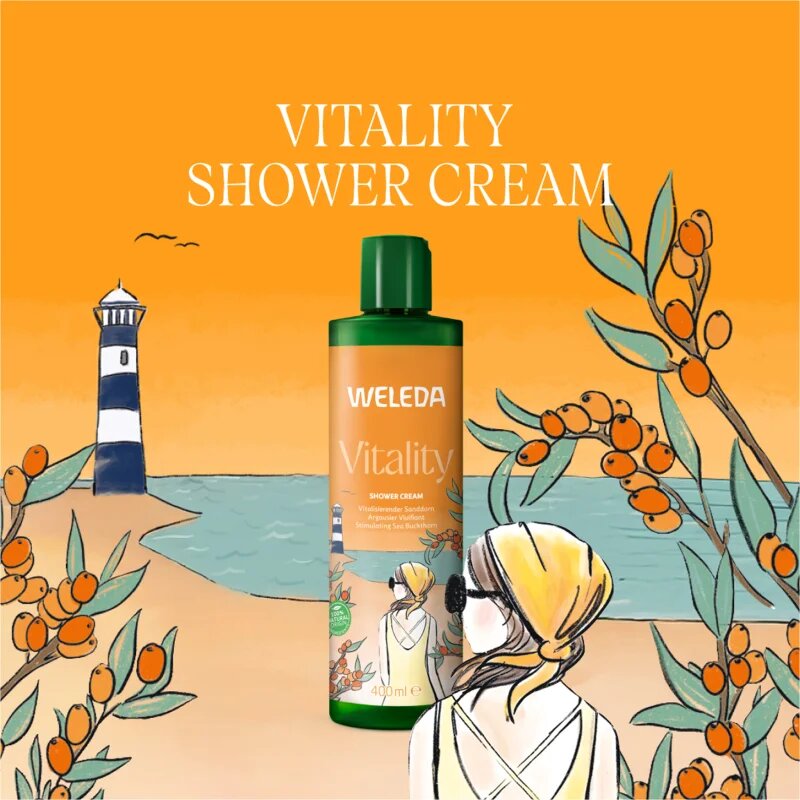 Weleda Vitality spodbujajoča krema za prhanje Sea ​​buckthorn Grapefruit and Mandarin 400 ml