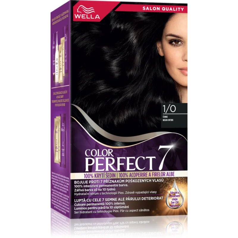 Wella Color Perfect barva za lase odtenek 1/0 Infinite Black 1 kos