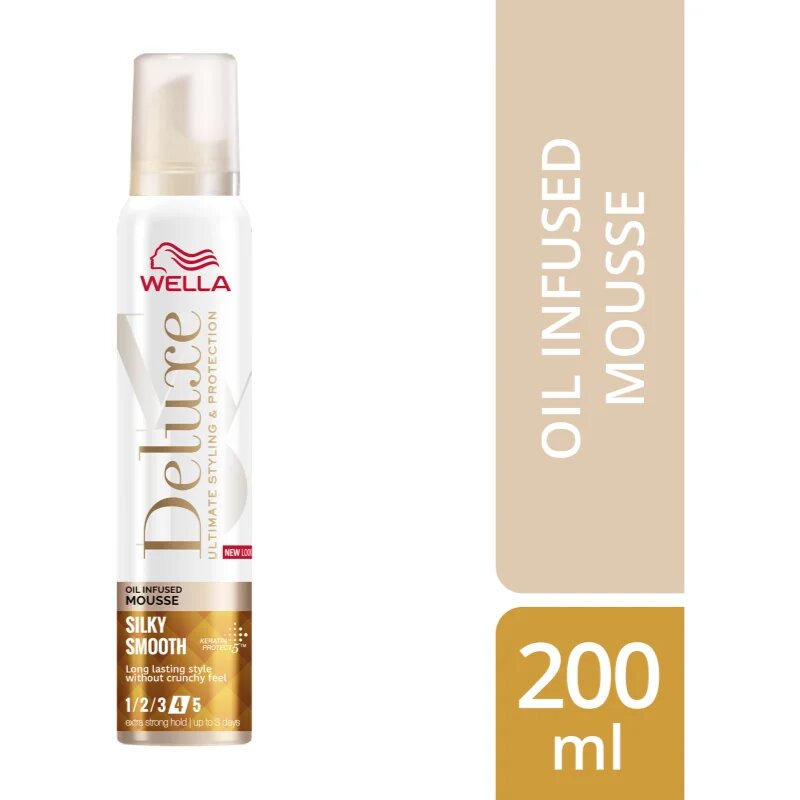 Wella Deluxe Silky Smooth penasti utrjevalec za lase s hranilnim učinkom 200 ml