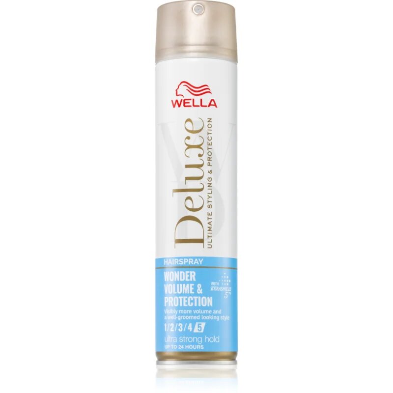 Wella Deluxe Wonder Volume & Protection lak za lase z ekstra močnim utrjevanjem za volumen in sijaj 250 ml