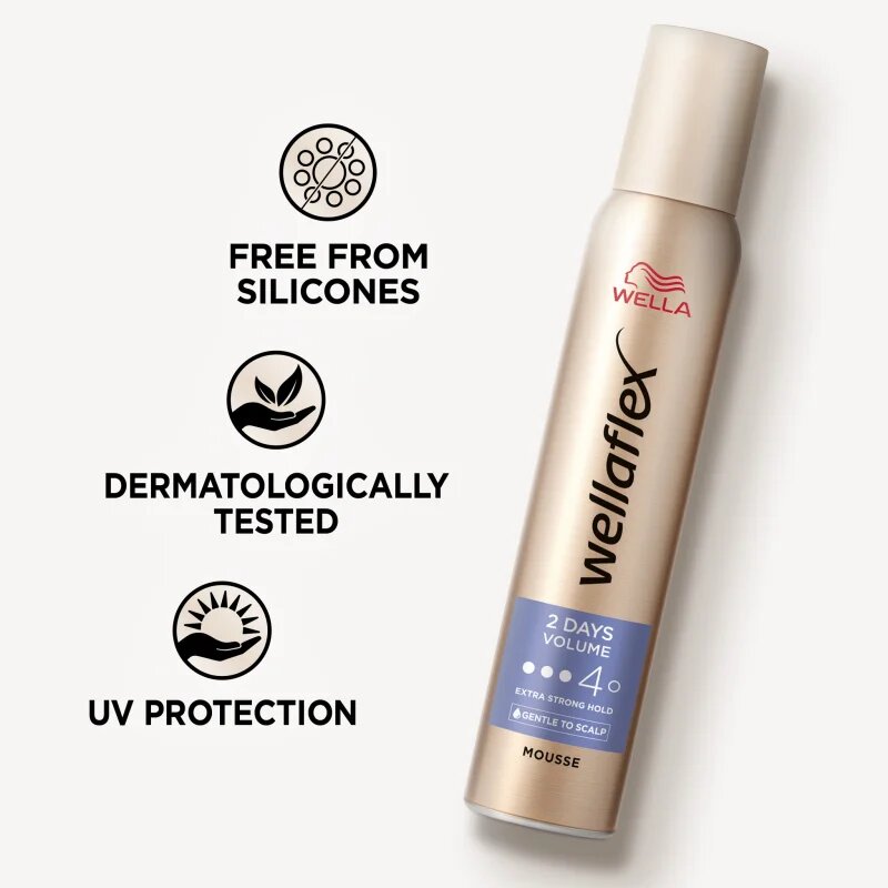 Wella flex 2 Days Volume penasti utrjevalec za lase za bogat volumen Vol 4 200 ml