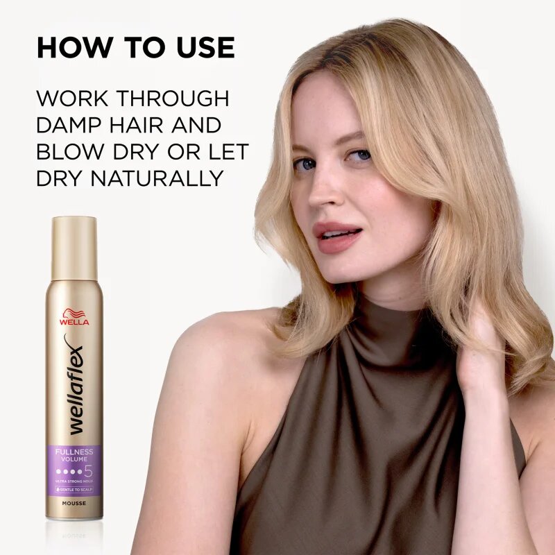 Wella flex Fullness Volume penasti utrjevalec za lase z ekstra močnim utrjevanjem za tanke lase 200 ml