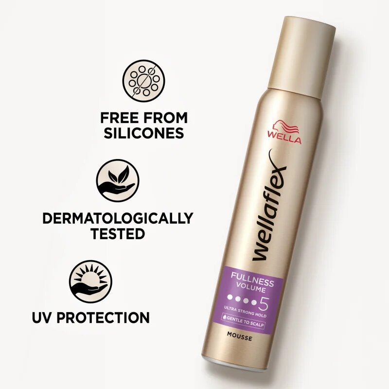 Wella flex Fullness Volume penasti utrjevalec za lase z ekstra močnim utrjevanjem za tanke lase 200 ml