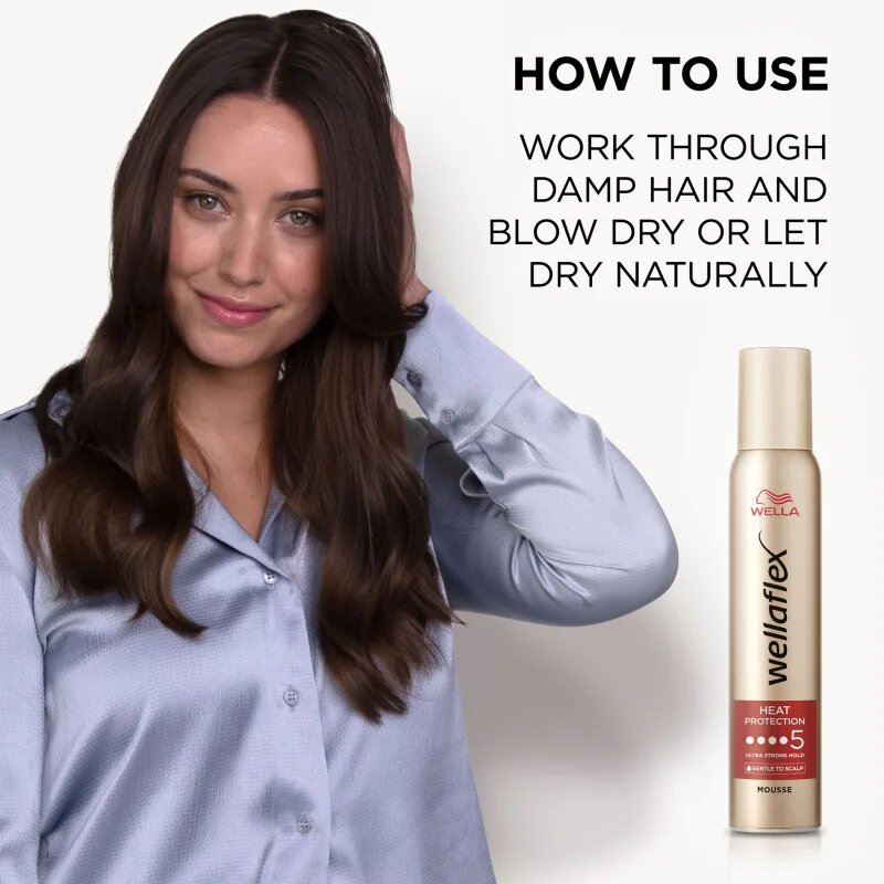 Wella flex Heat Protection penasti utrjevalec za lase za toplotno oblikovanje las 200 ml