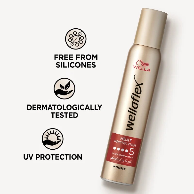 Wella flex Heat Protection penasti utrjevalec za lase za toplotno oblikovanje las 200 ml