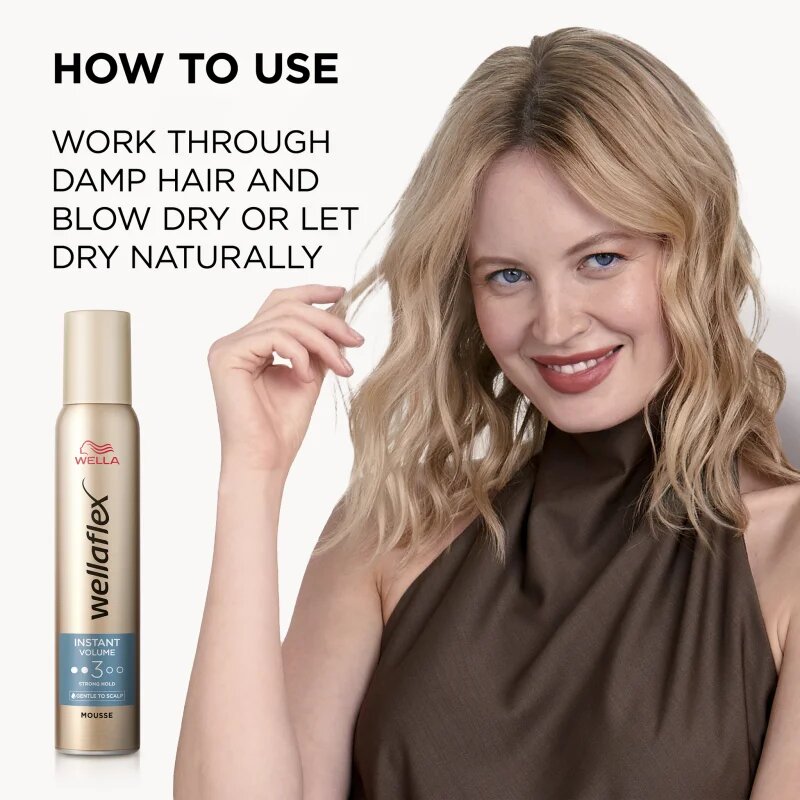 Wella flex Instant Volume Boost penasti utrjevalec za lase za ekstra volumen 200 ml