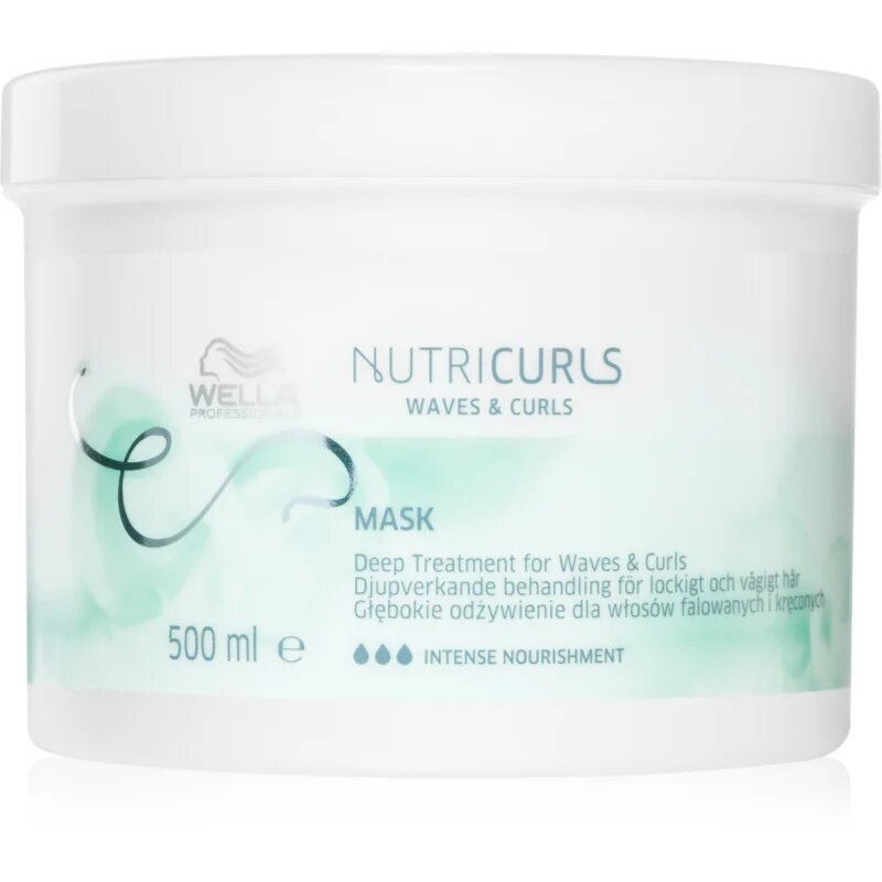 Wella Professionals Nutricurls Waves & Curls maska za glajenje las za valovite in kodraste lase 500 ml