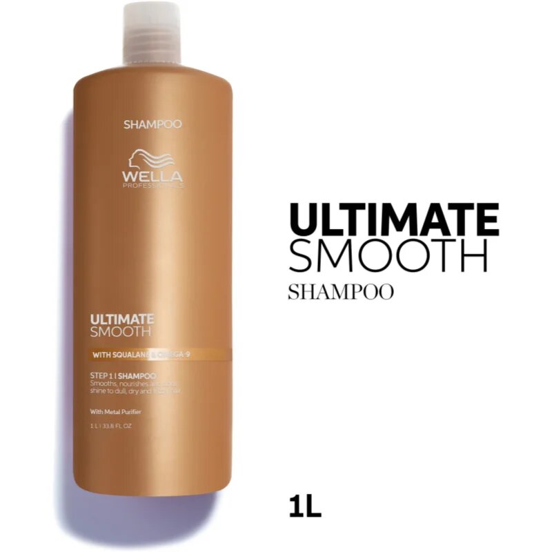Wella Professionals Ultimate Smooth Shampoo intenzivno hranilni šampon za sijaj in mehkobo las 1000 ml
