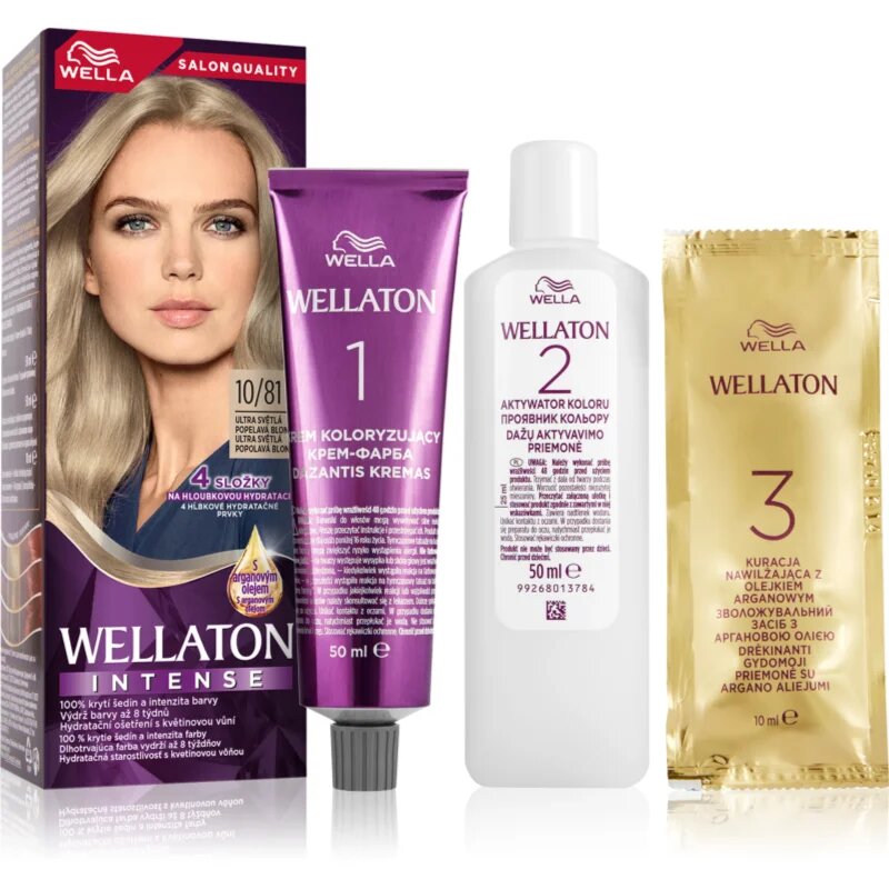 Wella ton Intense permanentna barva za lase z arganovim oljem odtenek 10/81 Ultra Light Ash Blond 1 kos