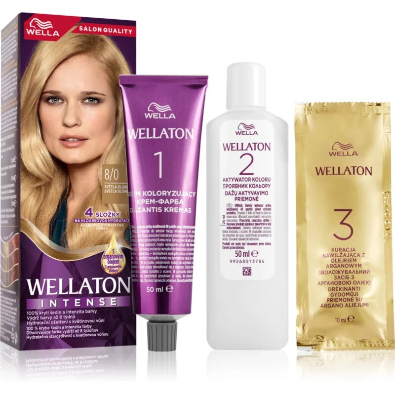 Wella ton Intense permanentna barva za lase z arganovim oljem odtenek 8/0 Light Blonde 1 kos
