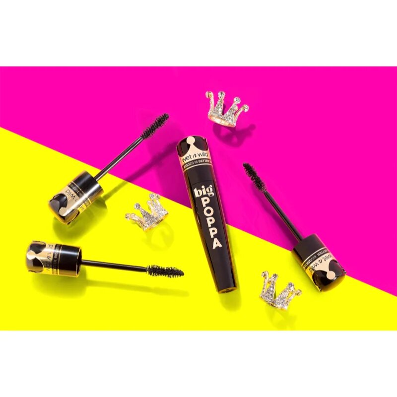 Wet n Wild Big Poppa maskara za ekstremni volumen in intenzivno črno barvo odtenek Blackest Black 10 ml