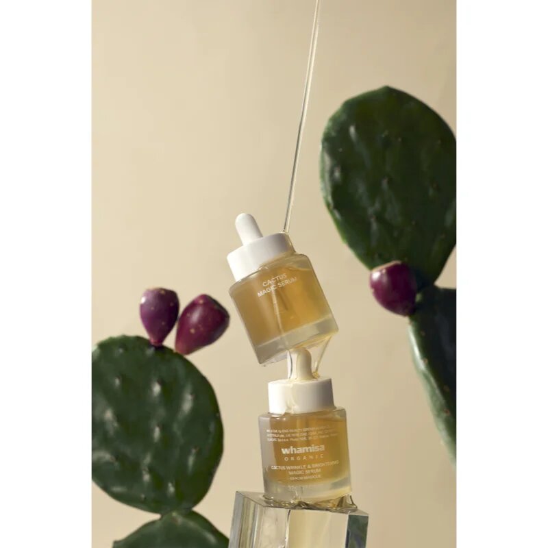 WHAMISA Cactus Magic Serum serum proti gubam za osvetljevanje kože in hidratacijo 32 ml
