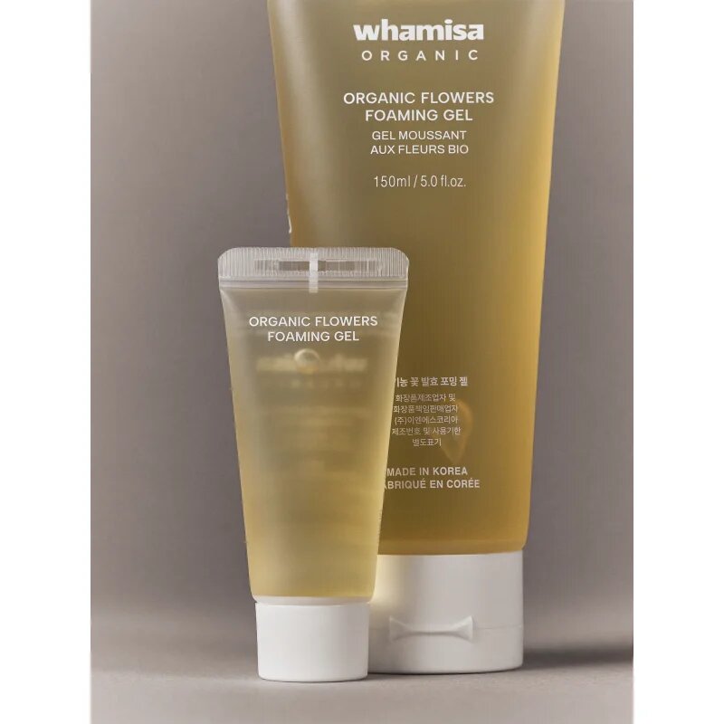 WHAMISA Organic Flowers Foaming Gel pomirjajoči čistilni penasti gel 150 ml