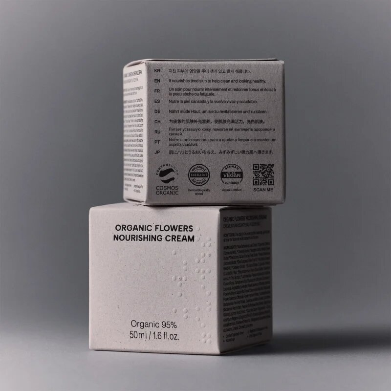 WHAMISA Organic Flowers Nourishing Cream hranilna krema za obraz z učinkom liftinga in učvrstitve 50 ml