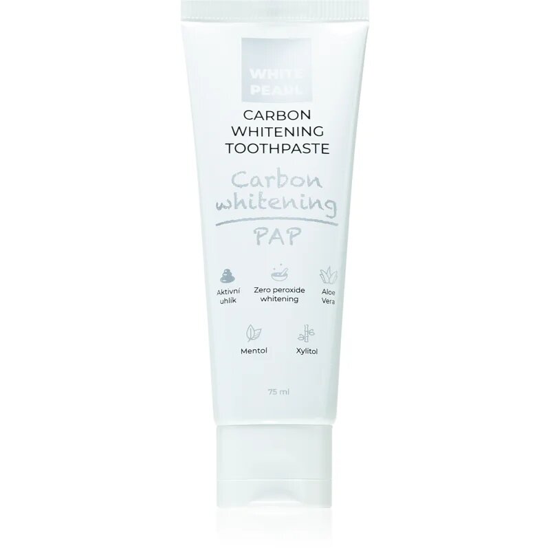 White Pearl PAP Carbon Whitening zobna pasta za beljenje zob 75 ml