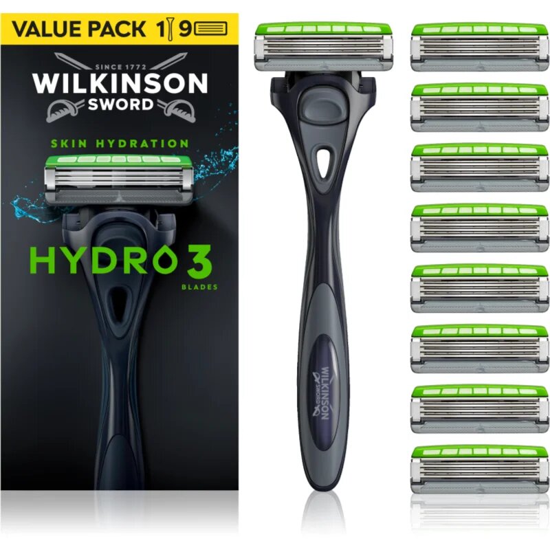 Wilkinson Sword Hydro3 brivnik + nadomestne glave 8 ks