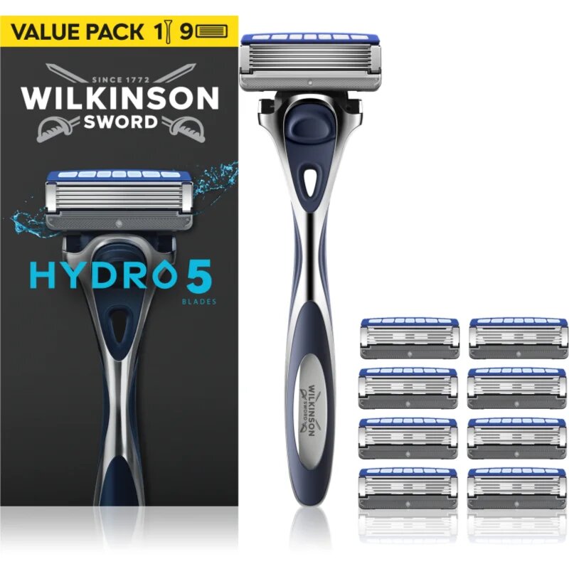 Wilkinson Sword Hydro5 brivnik + nadomestne britvice 9 kos