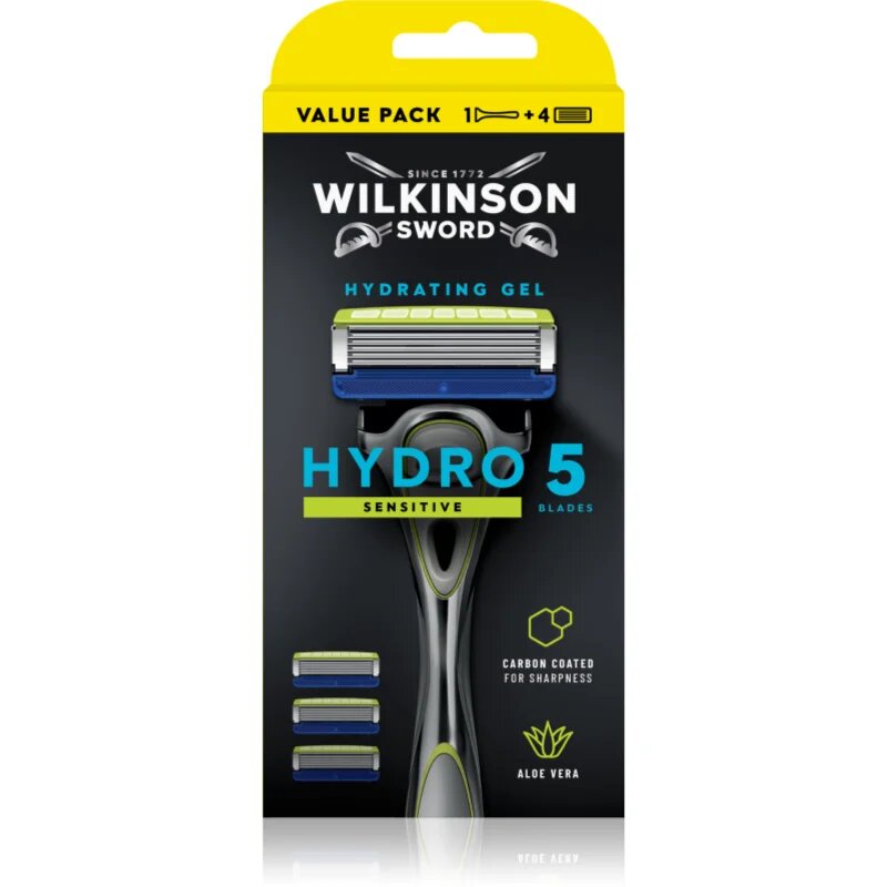 Wilkinson Sword Hydro5 Sensitive brivnik + nadomestne glave 4 kos