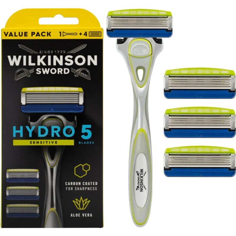 Wilkinson Sword Hydro5 Sensitive brivnik + nadomestne glave 4 kos