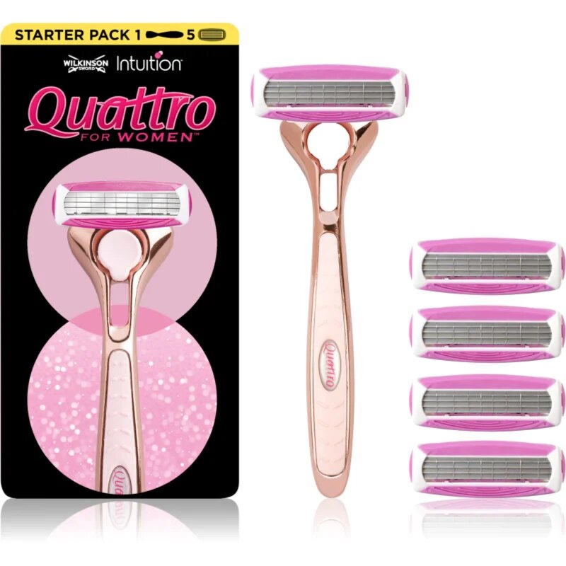 Wilkinson Sword Intuition Quattro for Women brivnik + nadomestne glave 5 kos