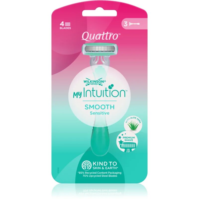 Wilkinson Sword My Intuition Quattro brivniki za enkratno uporabo Smooth Sensitive 3 kos