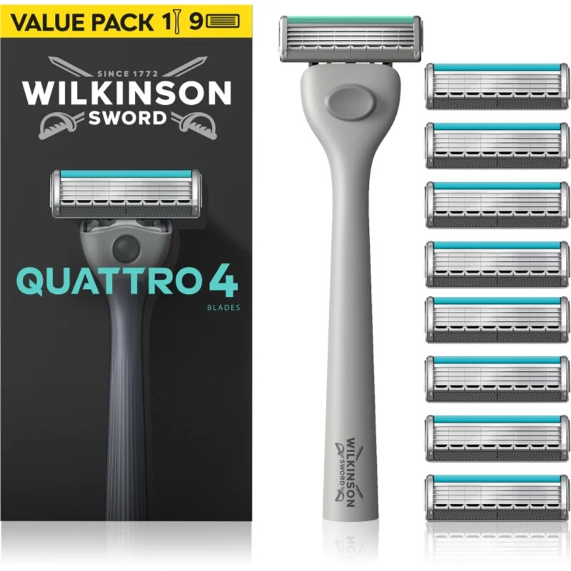 Wilkinson Sword Quattro brivnik + nadomestne britvice 8 kos