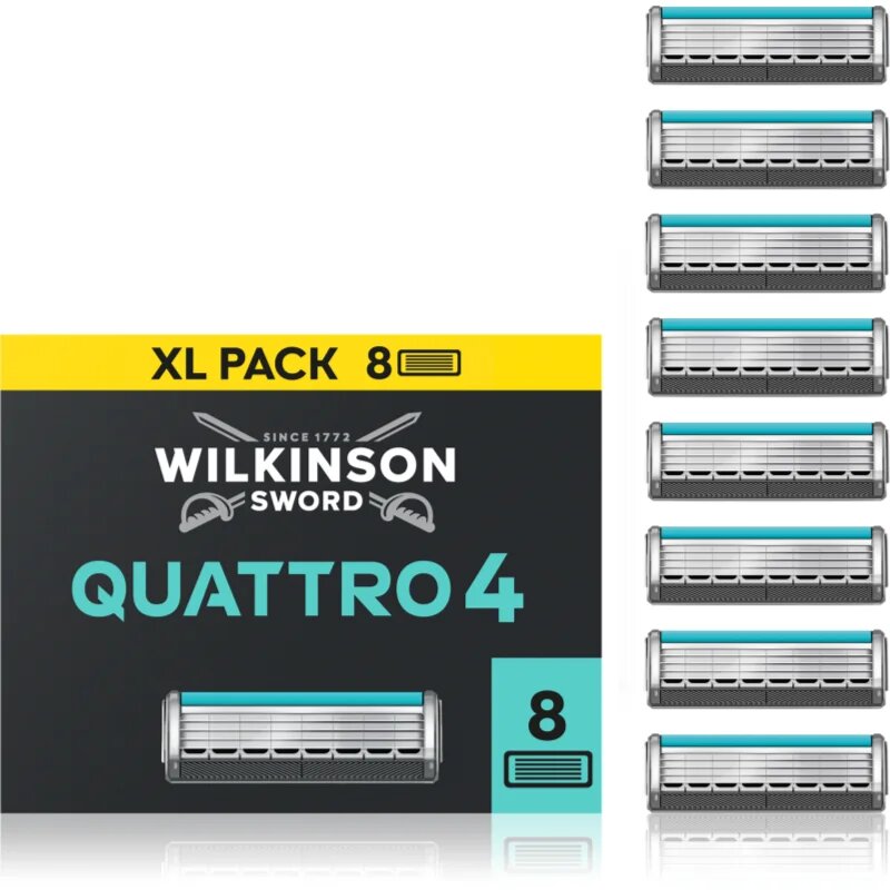 Wilkinson Sword Quattro Essential 4 Titanium Sensitive nadomestne britvice 8 kos