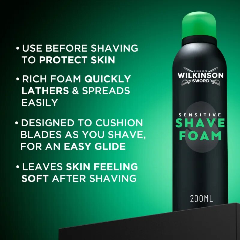 Wilkinson Sword Sensitive Shave Foam pena za britje za moške 200 ml