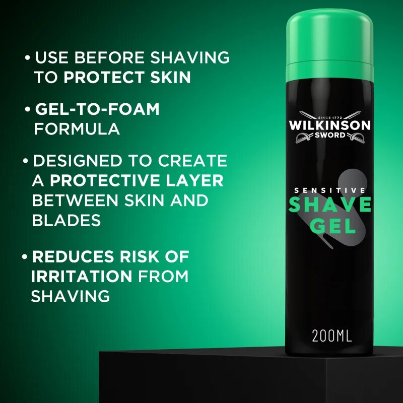 Wilkinson Sword Sensitive Shave Gel penasti gel za britje za moške 200 ml