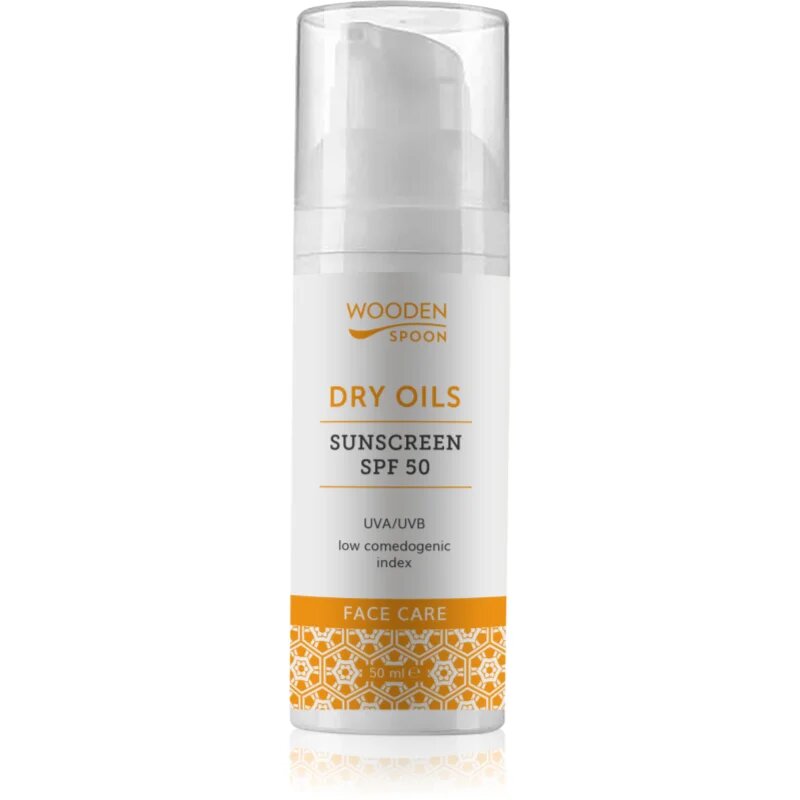 WoodenSpoon Dry Oils Sunscreen SPF 50 krema za sončenje SPF 50 50 ml
