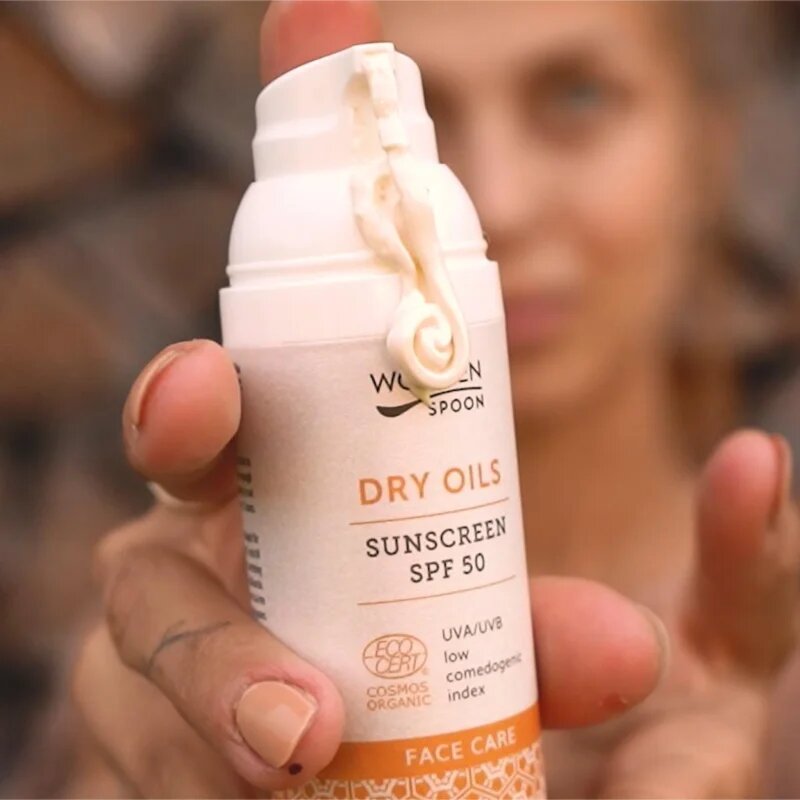 WoodenSpoon Dry Oils Sunscreen SPF 50 krema za sončenje SPF 50 50 ml
