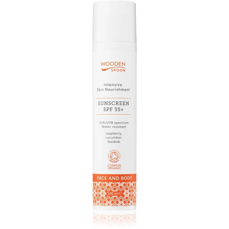 WoodenSpoon Skin Nourishment losjon za sončenje za obraz in telo SPF 35 100 ml