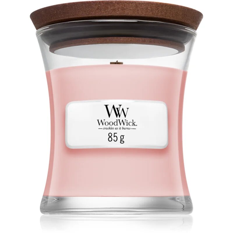 Woodwick Coastal Sunset dišeča sveča z lesenim stenjem 85 g