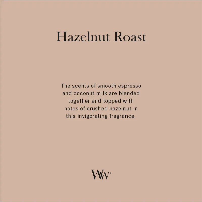 Woodwick Hazelnut Roast dišeča sveča z lesenim stenjem 610 g