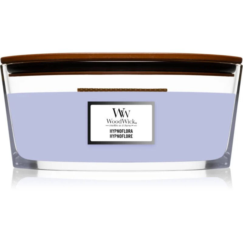 Woodwick Hypnoflora dišeča sveča z lesenim stenjem (hearthwick) 453 g