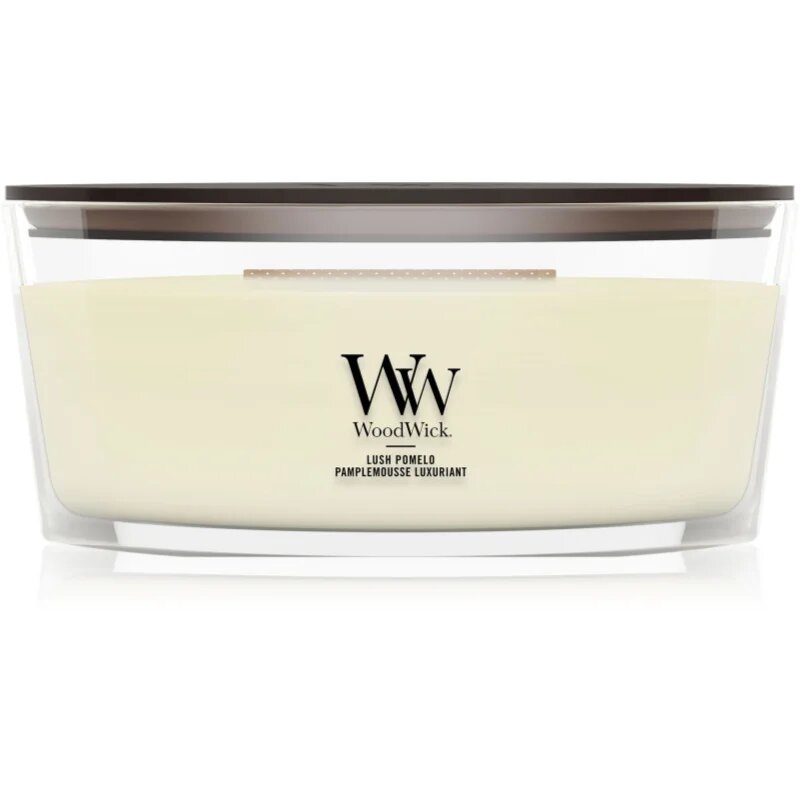Woodwick Lush Pomelo dišeča sveča z lesenim stenjem 453.6 g